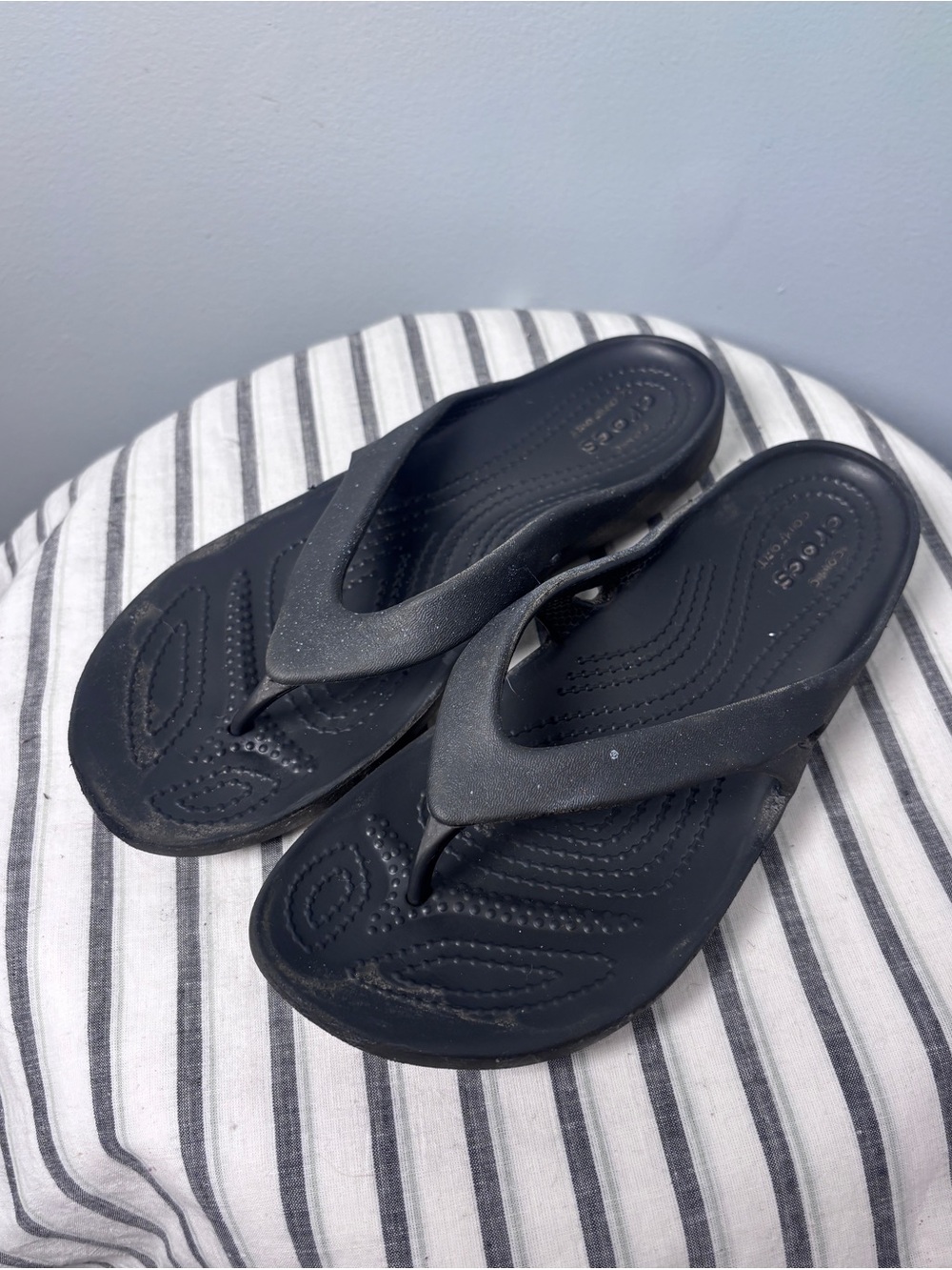Crocs Kadee II Flip Flops Black Womens Size 7